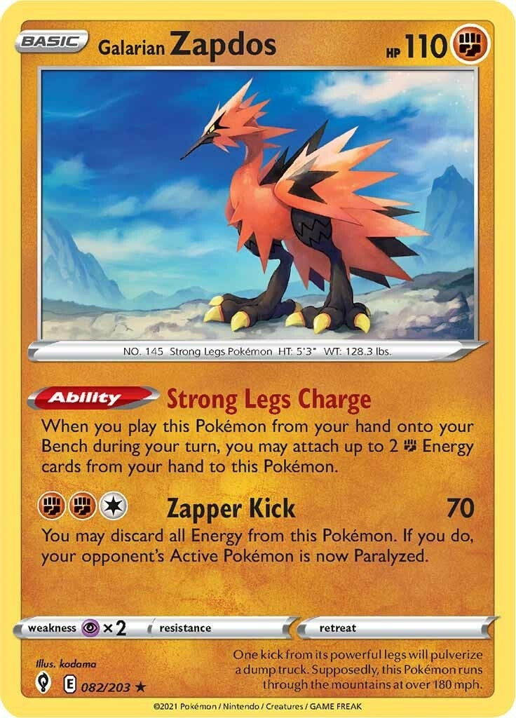 Image for Galarian Zapdos (082/203) (SWSH07) - Pokemon