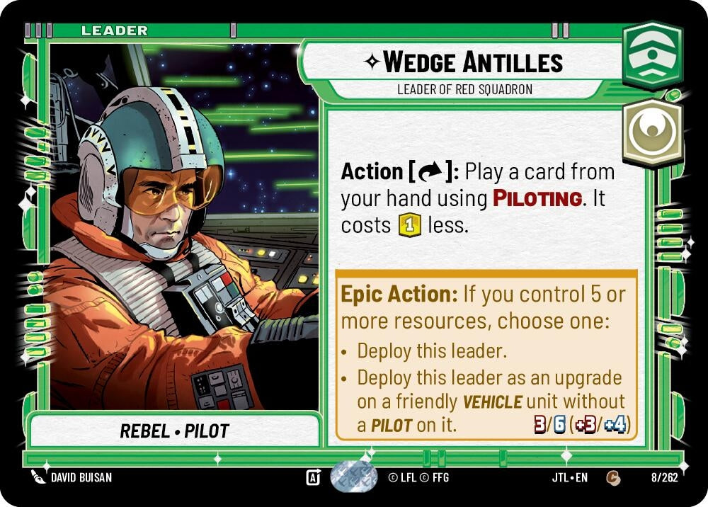 Image for Wedge Antilles - Leader of Red Squadron (008/262) (JTL) - Star Wars: Unlimited