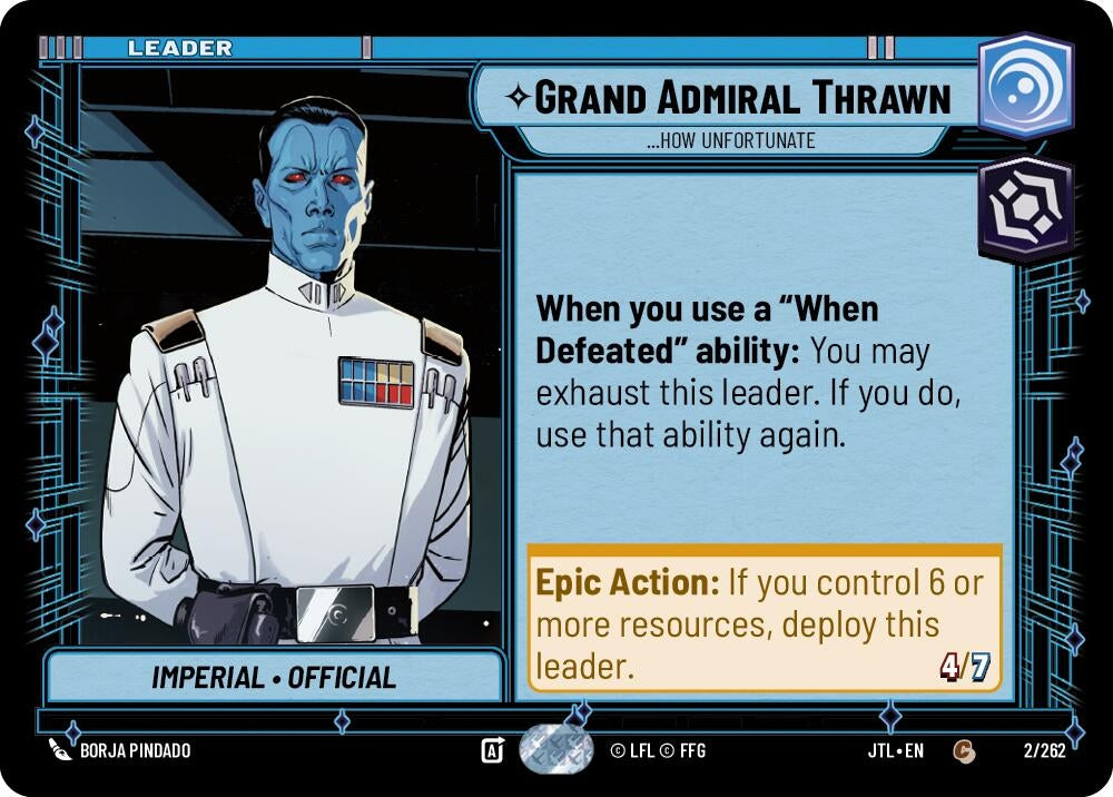 Image for Grand Admiral Thrawn - ...How Unfortunate (002/262) (JTL) - Star Wars: Unlimited