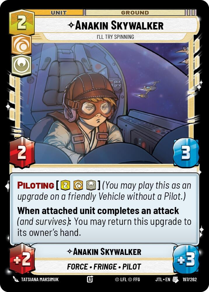 Image for Anakin Skywalker - I'll Try Spinning (197/262) (JTL) - Star Wars: Unlimited