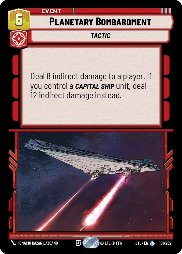 Image for Planetary Bombardment (181/262) (JTL) - Star Wars: Unlimited