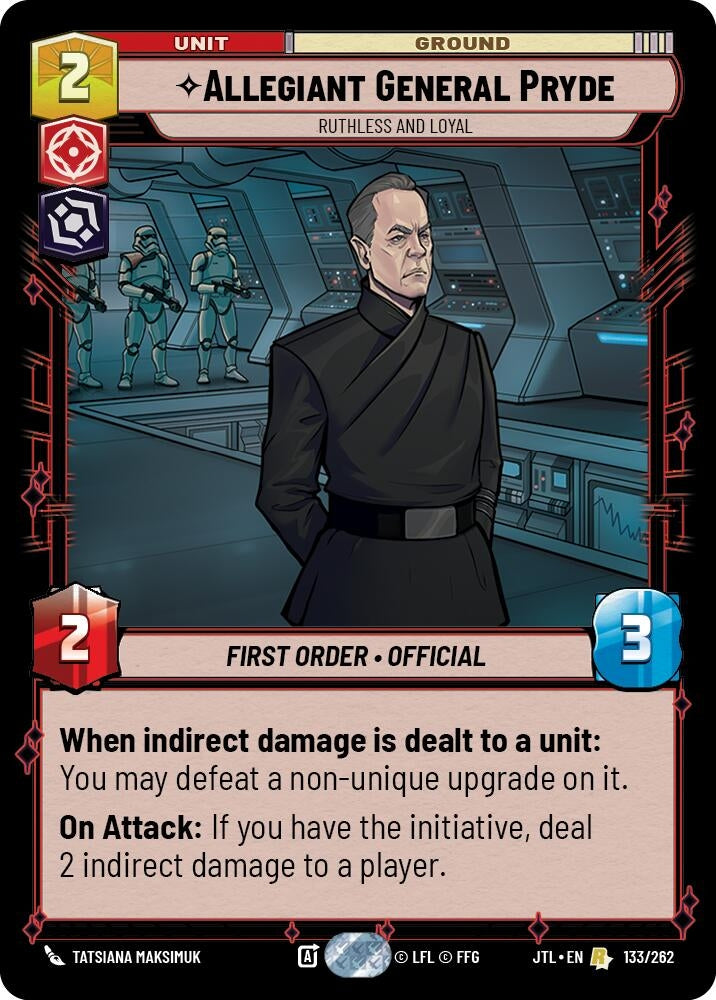 Image for Allegiant General Pryde - Ruthless and Loyal (133/262) (JTL) - Star Wars: Unlimited