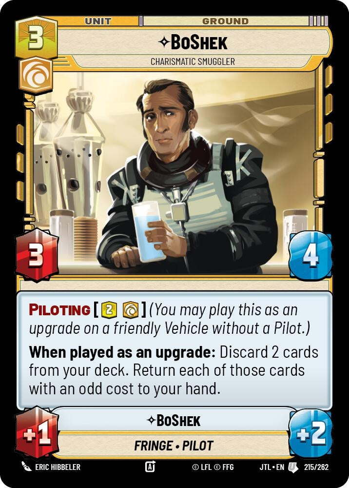 Image for BoShek - Charismatic Smuggler (215/262) (JTL) - Star Wars: Unlimited