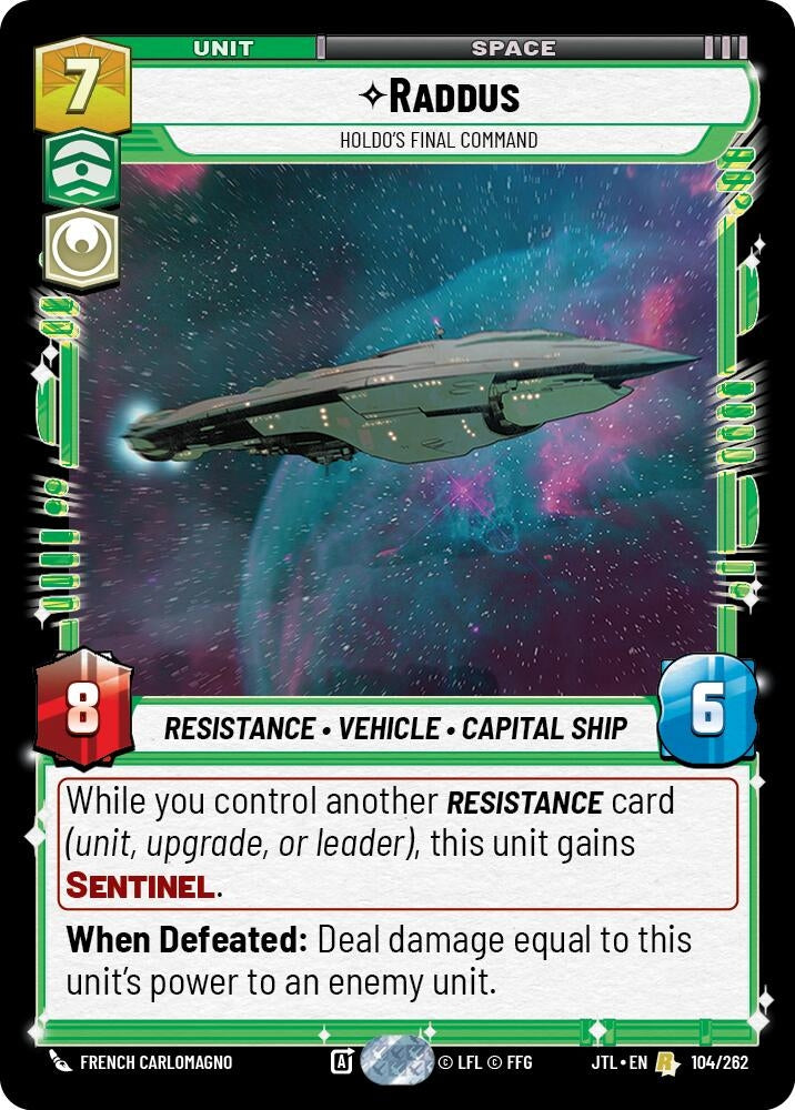 Image for Raddus - Holdo's Final Command (104/262) (JTL) - Star Wars: Unlimited