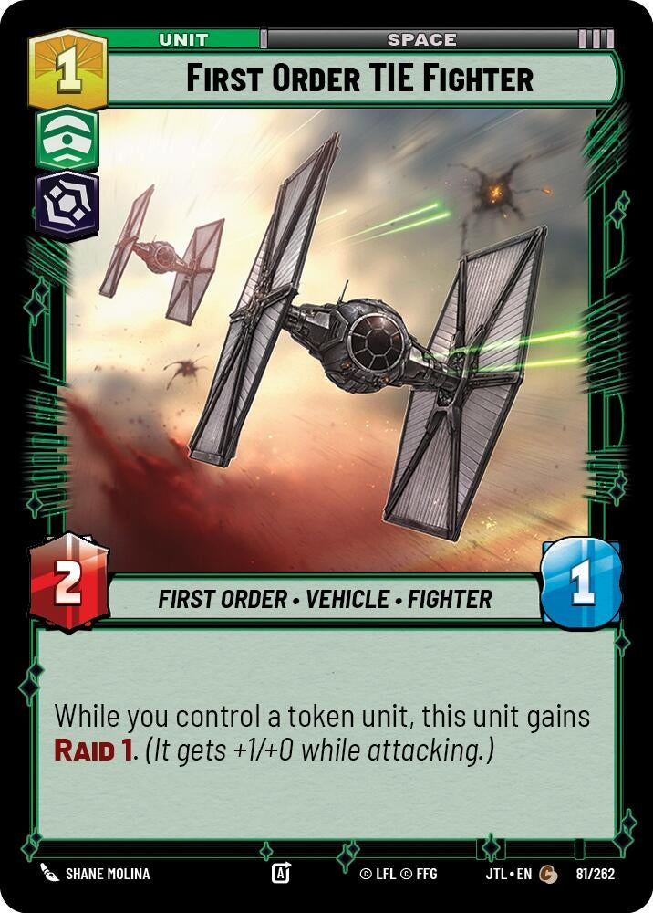 Image for First Order TIE Fighter (081/262) (JTL) - Star Wars: Unlimited