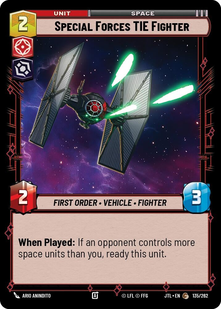 Image for Special Forces TIE Fighter (135/262) (JTL) - Star Wars: Unlimited