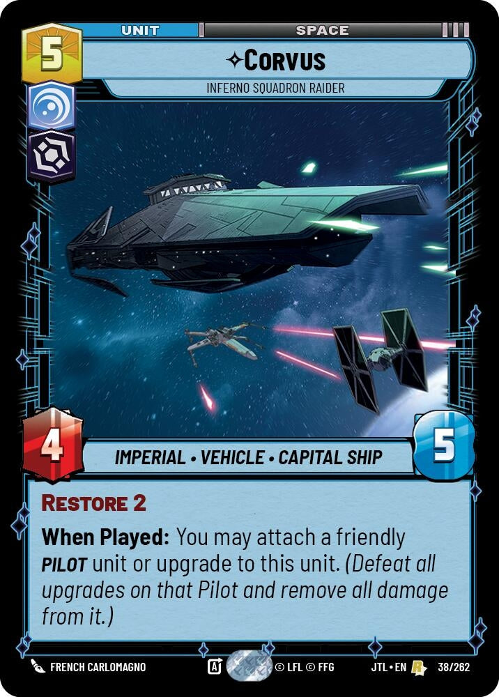 Image for Corvus - Inferno Squadron Raider (038/262) (JTL) - Star Wars: Unlimited