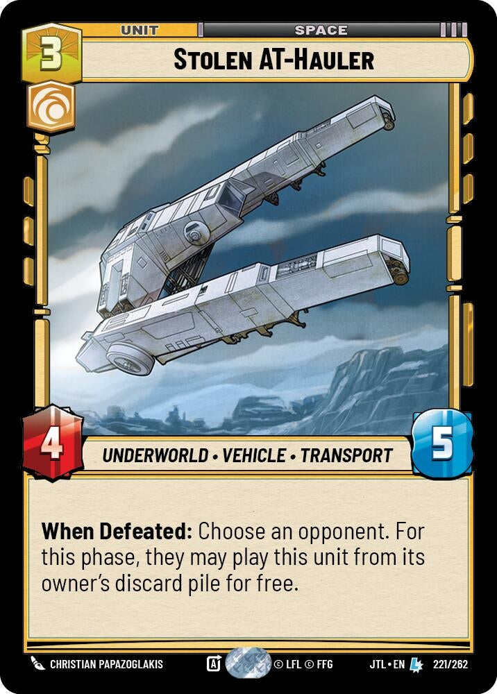 Image for Stolen AT-Hauler (221/262) (JTL) - Star Wars: Unlimited