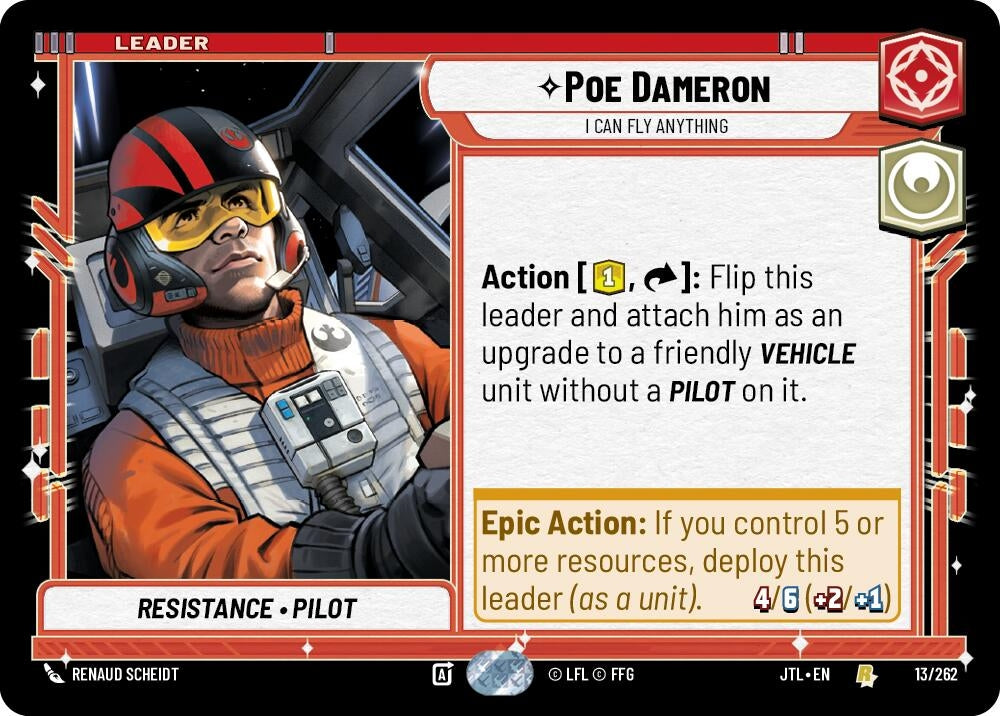 Image for Poe Dameron - I Can Fly Anything (013/262) (JTL) - Star Wars: Unlimited