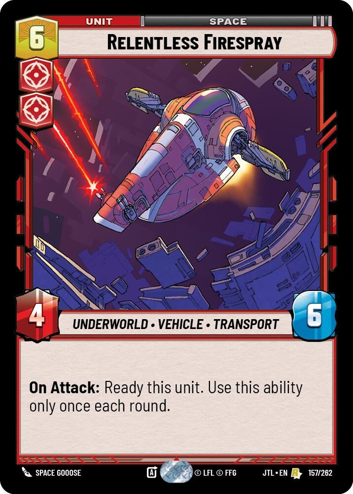 Image for Relentless Firespray (157/262) (JTL) - Star Wars: Unlimited