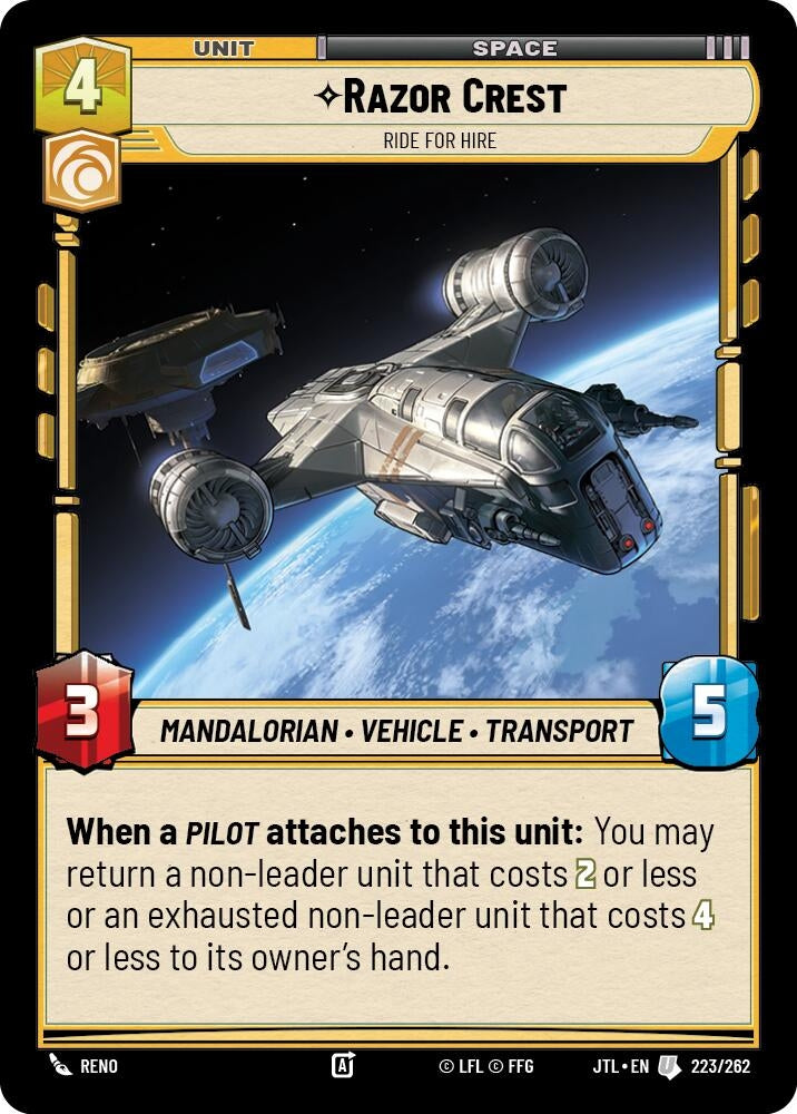 Image for Razor Crest - Ride for Hire (223/262) (JTL) - Star Wars: Unlimited