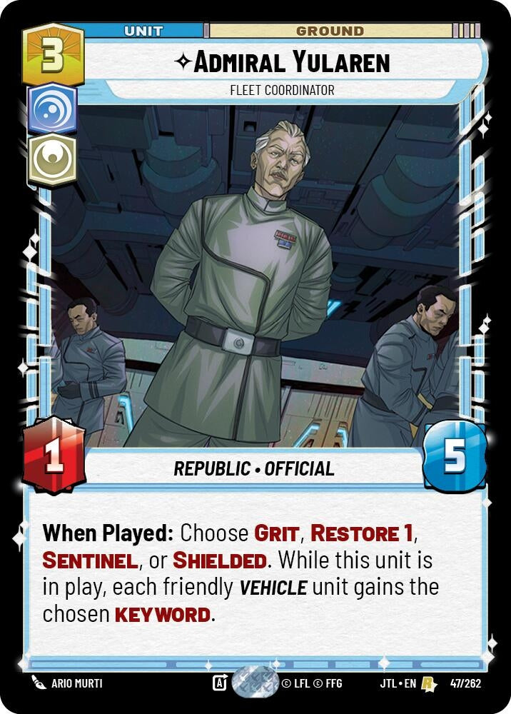 Image for Admiral Yularen - Fleet Coordinator (047/262) (JTL) - Star Wars: Unlimited