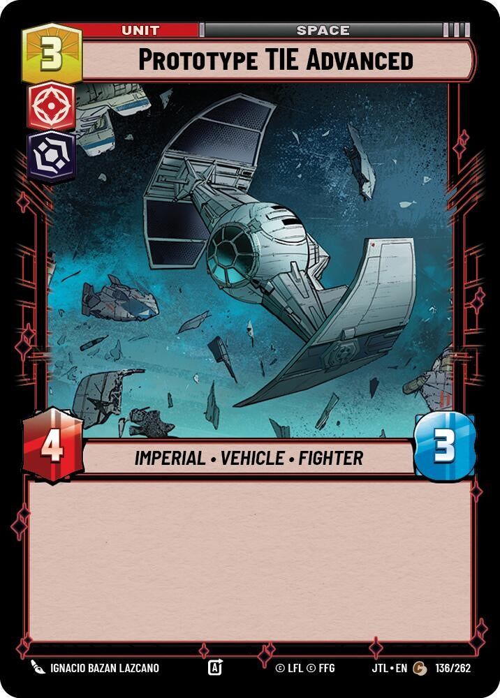 Image for Prototype TIE Advanced (136/262) (JTL) - Star Wars: Unlimited