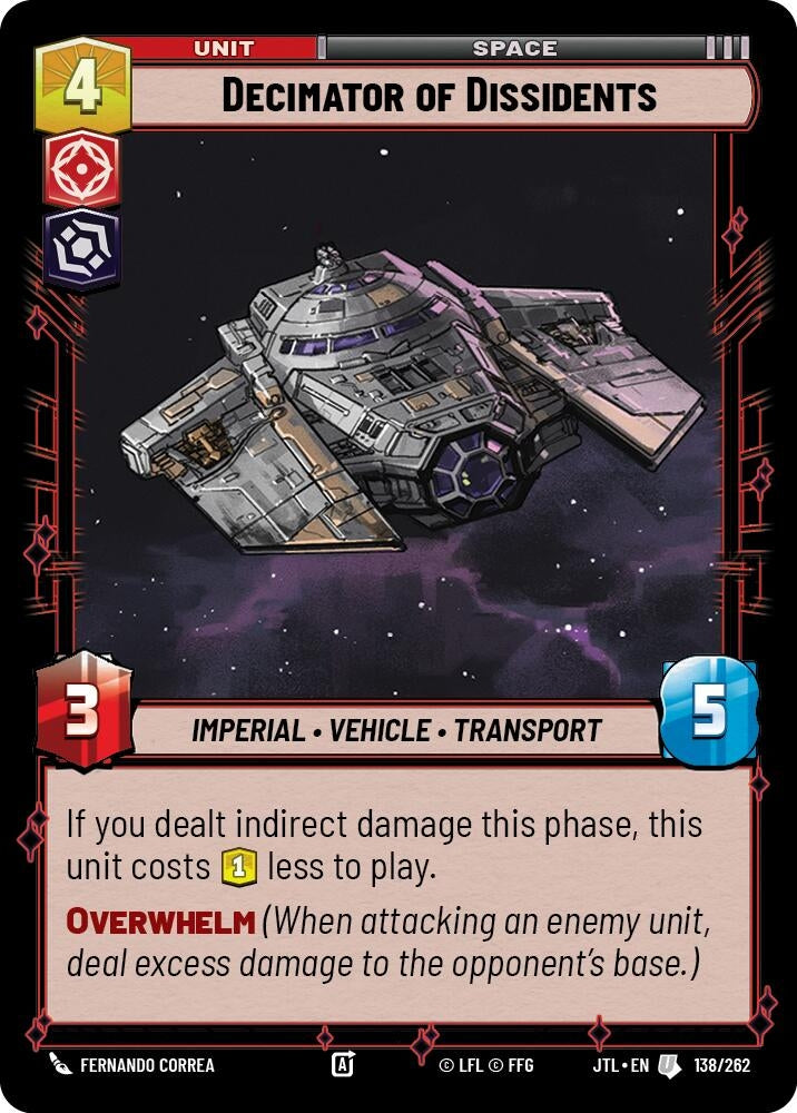 Image for Decimator of Dissidents (138/262) (JTL) - Star Wars: Unlimited