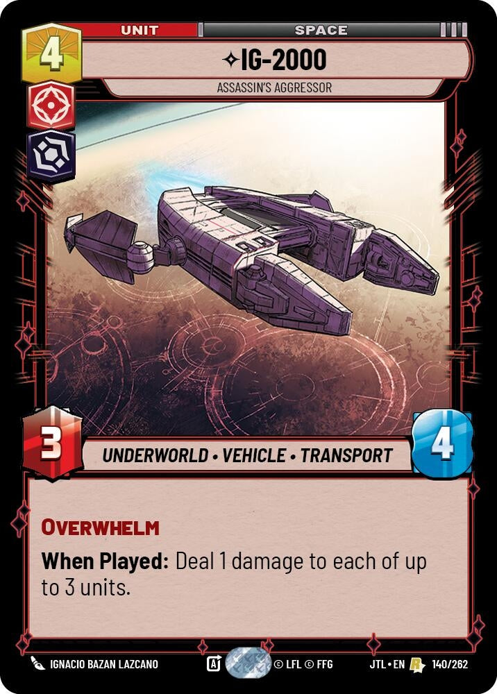 Image for IG-2000 - Assassin's Aggressor (140/262) (JTL) - Star Wars: Unlimited