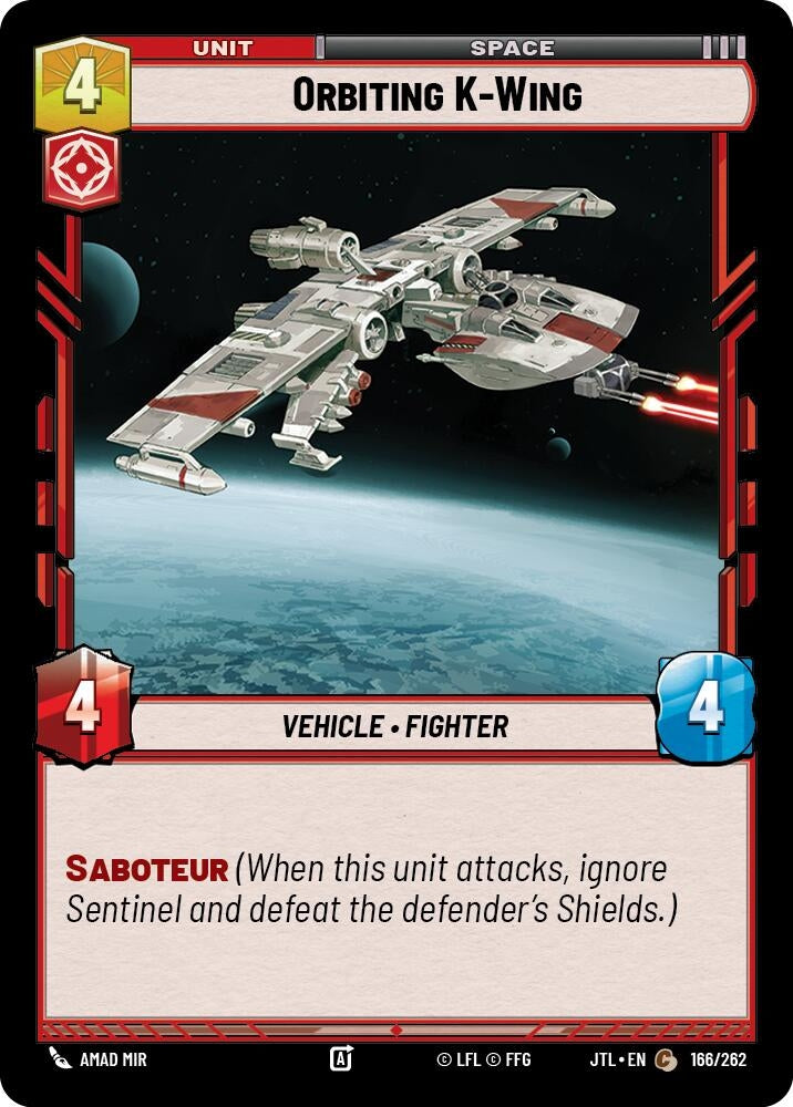 Image for Orbiting K-Wing (166/262) (JTL) - Star Wars: Unlimited
