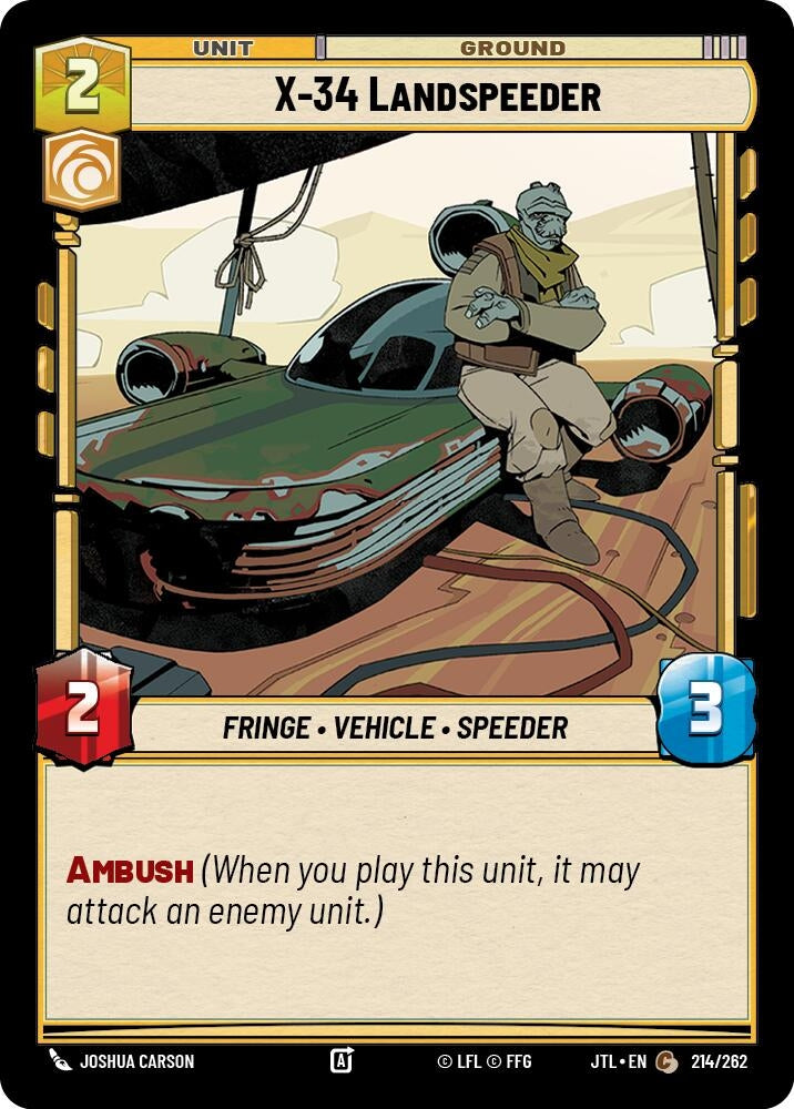 Image for X-34 Landspeeder (214/262) (JTL) - Star Wars: Unlimited