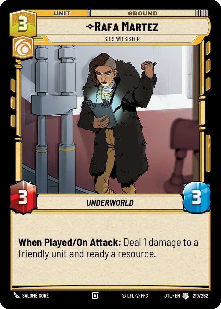 Image for Rafa Martez - Shrewd Sister (219/262) (JTL) - Star Wars: Unlimited