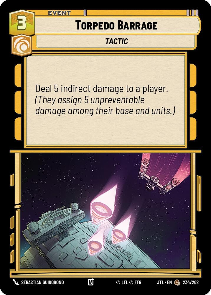 Image for Torpedo Barrage (234/262) (JTL) - Star Wars: Unlimited