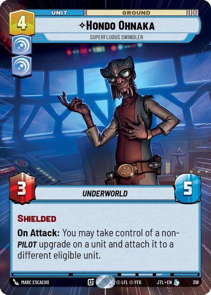 Image for Hondo Ohnaka - Superfluous Swindler (Hyperspace) (318) (JTL) - Star Wars: Unlimited