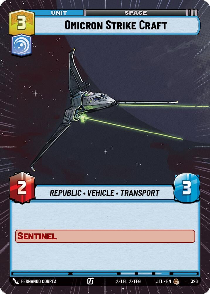Image for Omicron Strike Craft (Hyperspace) (326) (JTL) - Star Wars: Unlimited