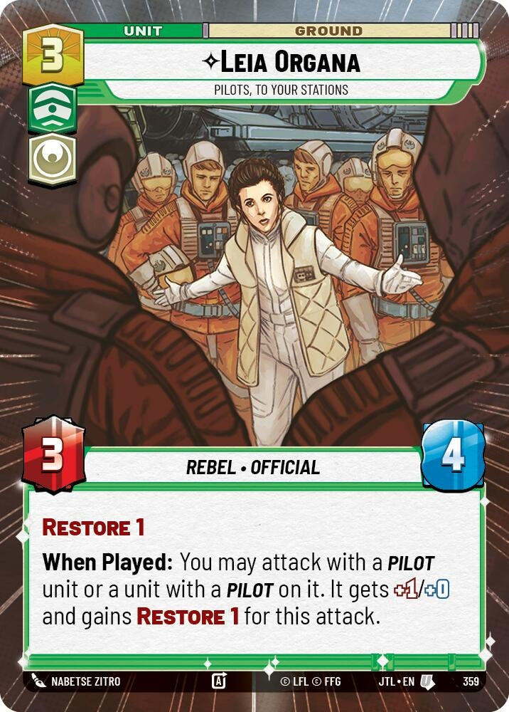 Image for Leia Organa - Pilots, To Your Stations (Hyperspace) (359) (JTL) - Star Wars: Unlimited