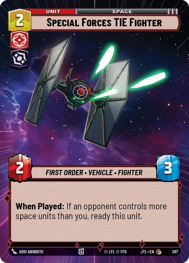 Image for Special Forces TIE Fighter (Hyperspace) (397) (JTL) - Star Wars: Unlimited