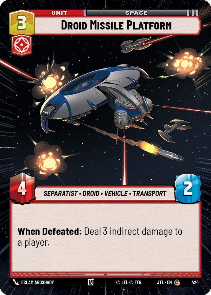 Image for Droid Missile Platform (Hyperspace) (424) (JTL) - Star Wars: Unlimited