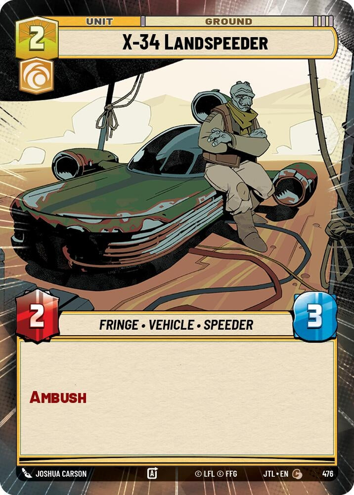 Image for X-34 Landspeeder (Hyperspace) (476) (JTL) - Star Wars: Unlimited