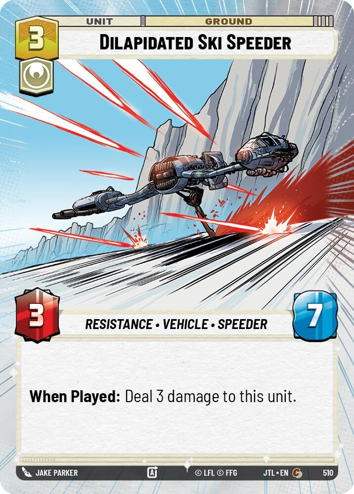 Image for Dilapidated Ski Speeder (Hyperspace) (510) (JTL) - Star Wars: Unlimited