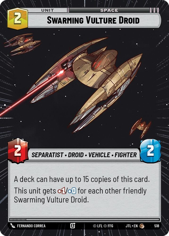 Image for Swarming Vulture Droid (Hyperspace) (518) (JTL) - Star Wars: Unlimited