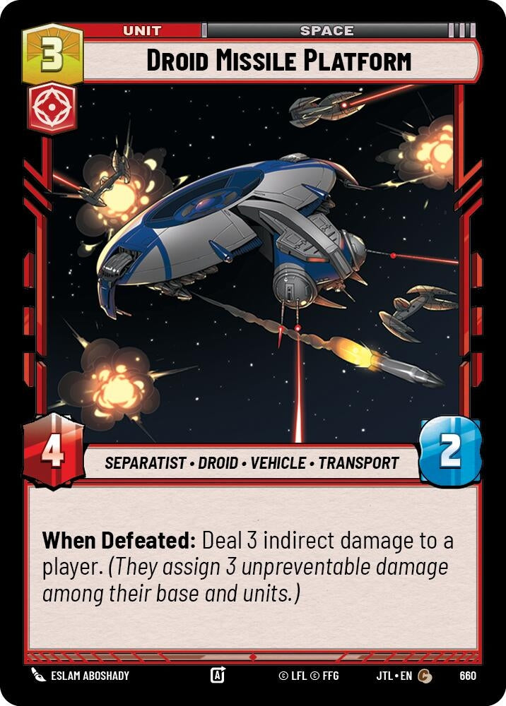 Image for Droid Missile Platform (Foil) (660) (JTL) - Star Wars: Unlimited