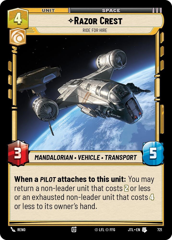 Image for Razor Crest - Ride For Hire (Foil) (721) (JTL) - Star Wars: Unlimited