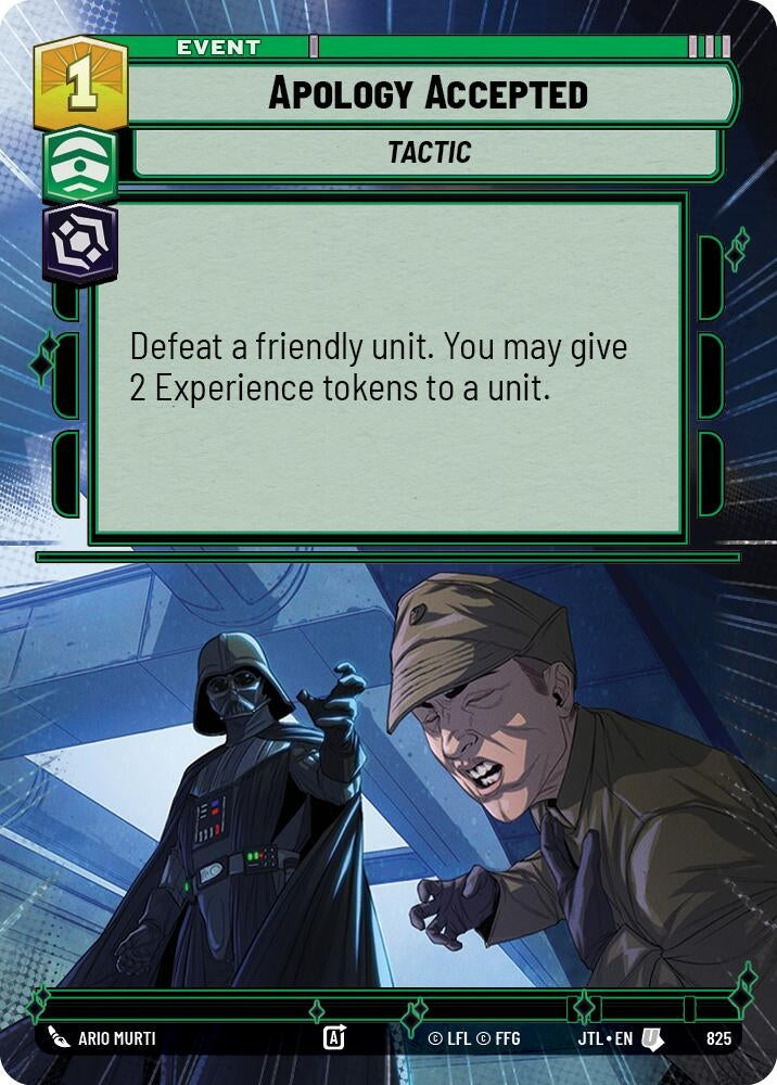Image for Apology Accepted (Hyperspace Foil) (825) (JTL) - Star Wars: Unlimited