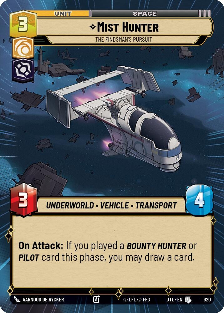 Image for Mist Hunter - The Findsman's Pursuit (Hyperspace Foil) (920) (JTL) - Star Wars: Unlimited