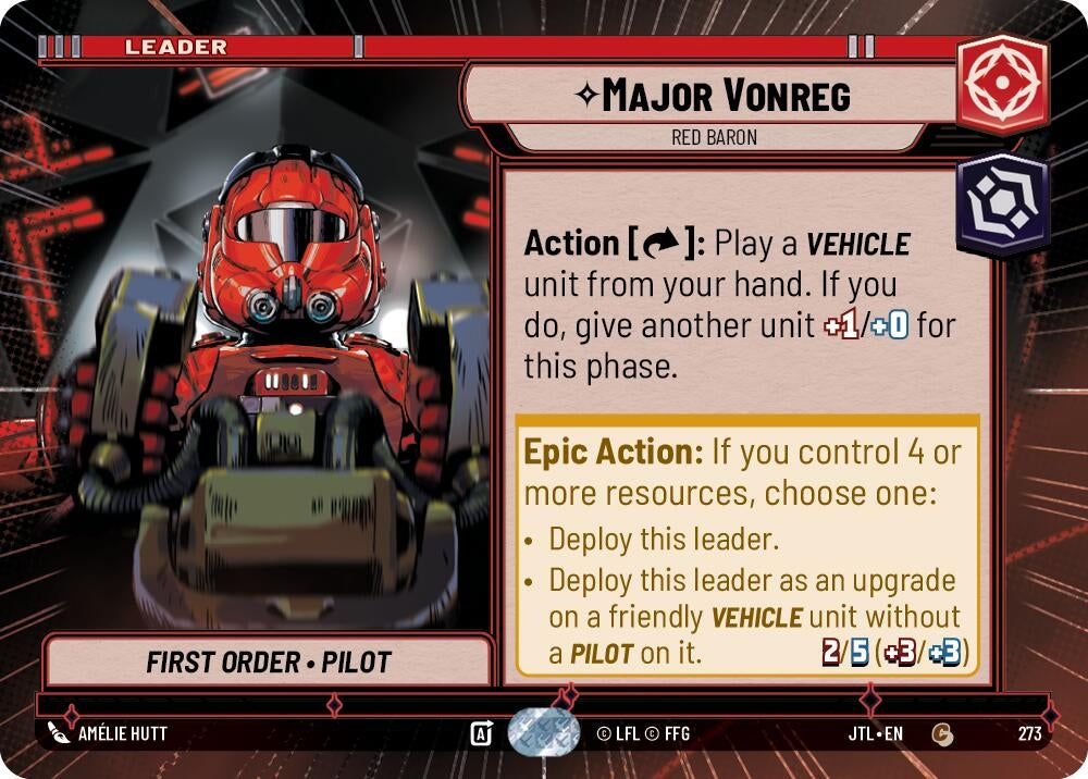 Image for Major Vonreg - Red Baron (Hyperspace) (273) (JTL) - Star Wars: Unlimited