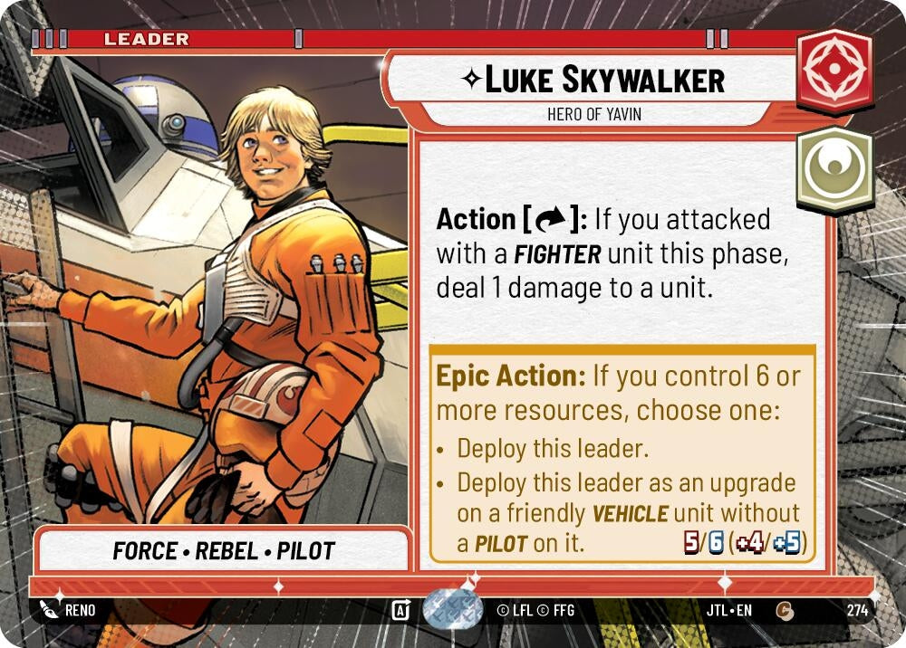 Image for Luke Skywalker - Hero of Yavin (Hyperspace) (274) (JTL) - Star Wars: Unlimited