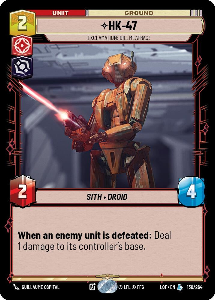 Image for HK-47 - Exclamation: Die, Meatbag! (130/264) (LOF) - Star Wars: Unlimited