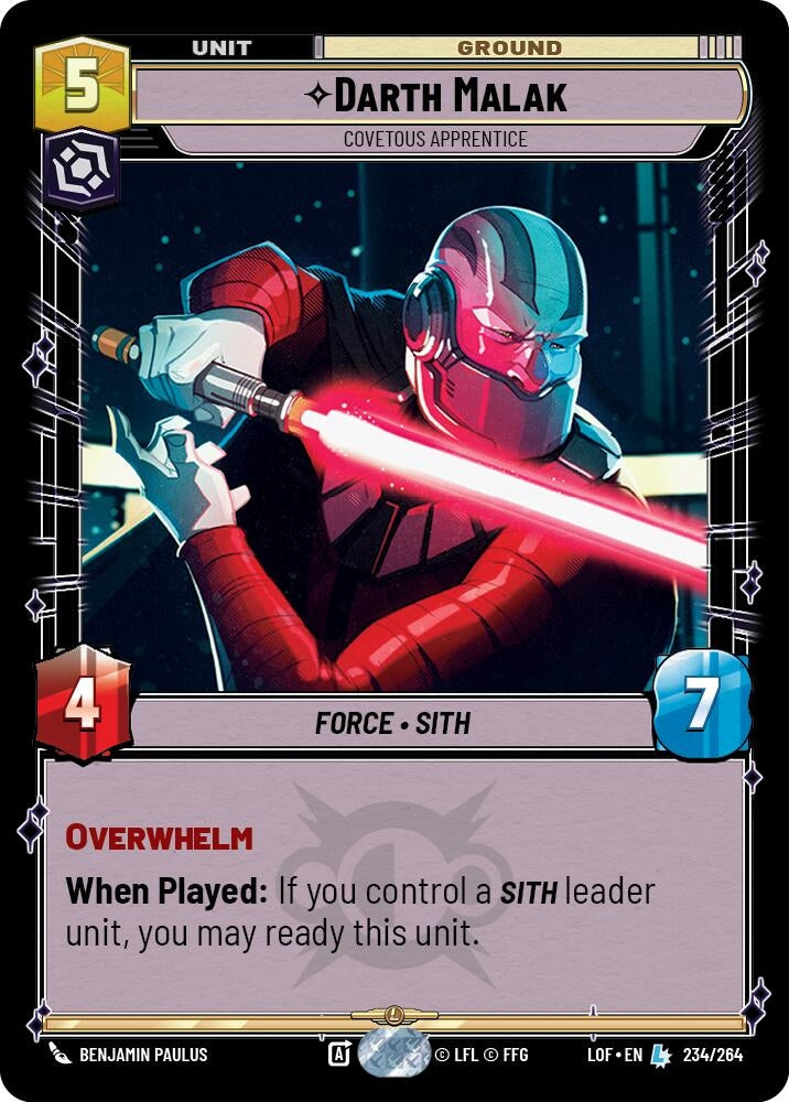 Darth Malak - Covetous Apprentice (234/264) (LOF)