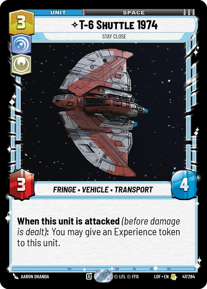 Image for T-6 Shuttle 1974 - Stay Close (047/264) (LOF) - Star Wars: Unlimited