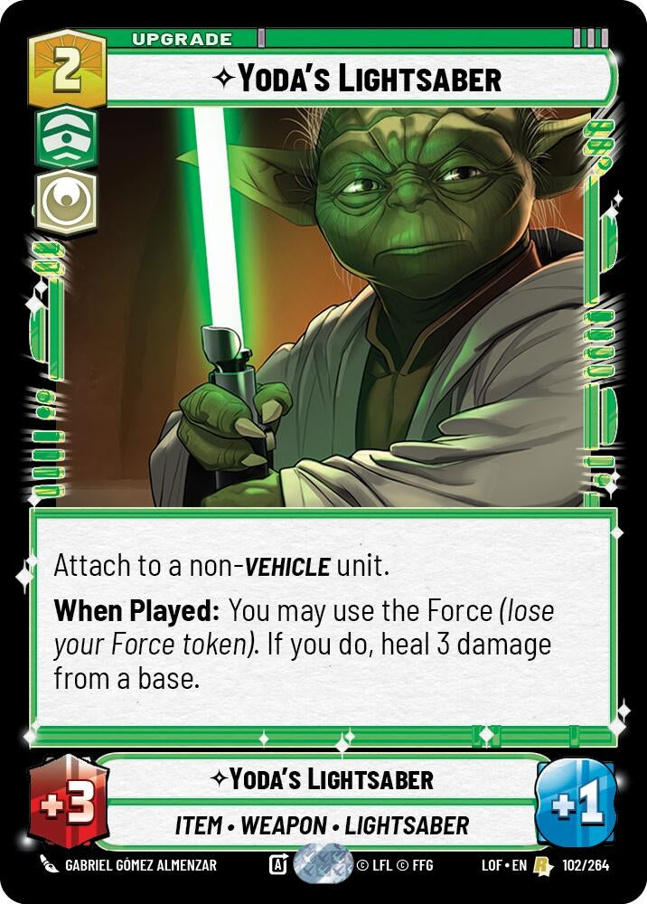 Image for Yoda's Lightsaber (102/264) (LOF) - Star Wars: Unlimited