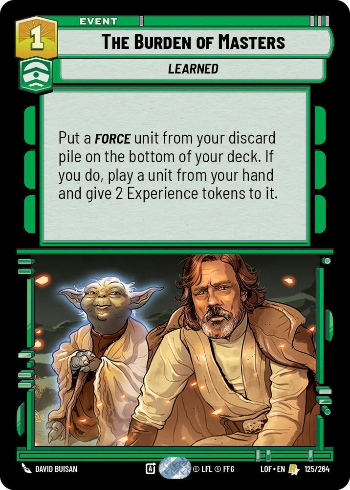 Image for The Burden of Masters (125/264) (LOF) - Star Wars: Unlimited