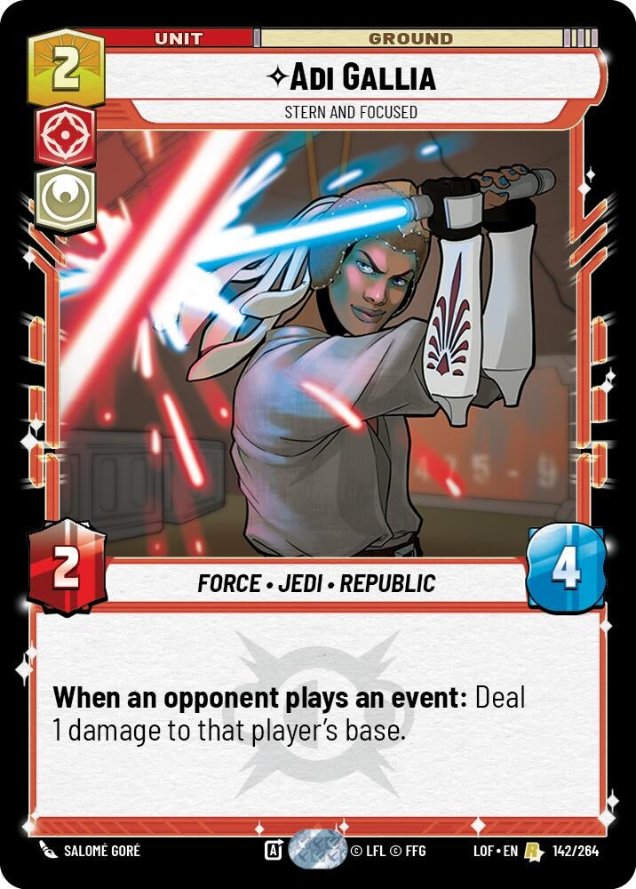 Image for Adi Gallia - Stern and Focused (142/264) (LOF) - Star Wars: Unlimited