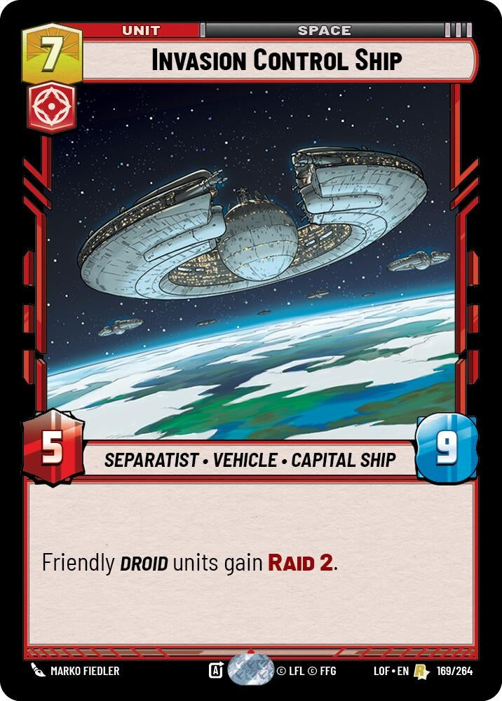 Image for Invasion Control Ship (169/264) (LOF) - Star Wars: Unlimited