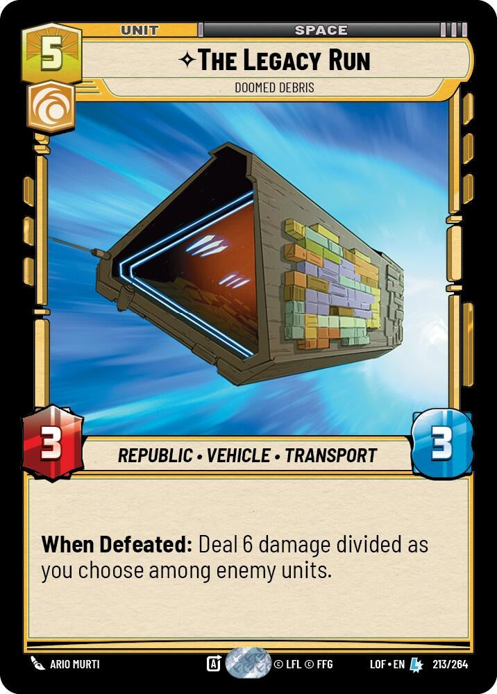 Image for The Legacy Run - Doomed Debris (213/264) (LOF) - Star Wars: Unlimited