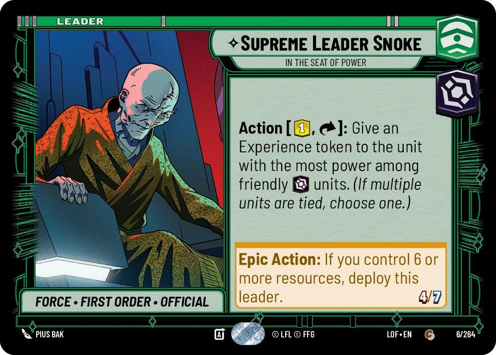 Supreme Leader Snoke - In the Seat of Power (006/264) (LOF)
