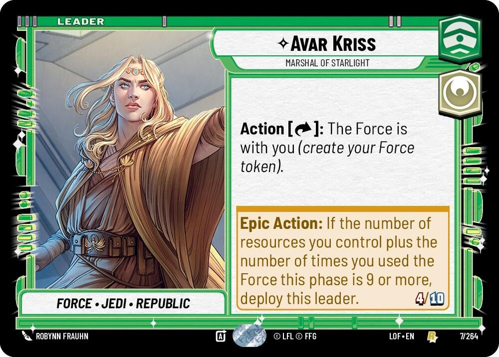 Image for Avar Kriss - Marshal of Starlight (007/264) (LOF) - Star Wars: Unlimited