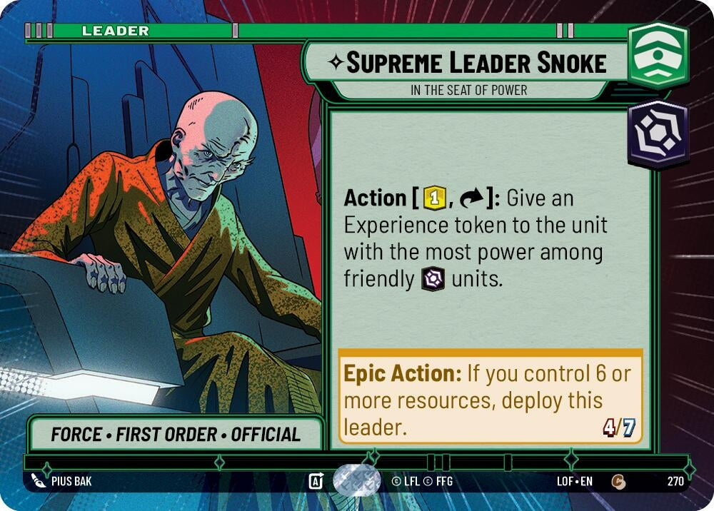 Supreme Leader Snoke - In the Seat of Power (Hyperspace) (270) (LOF)
