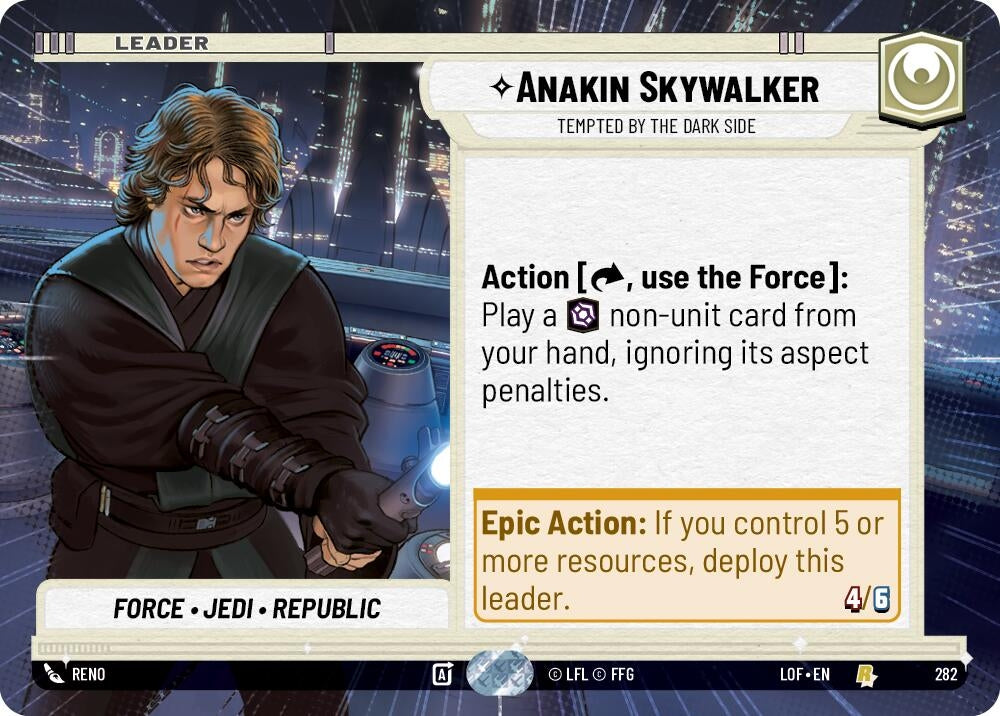 Image for Anakin Skywalker - Tempted by the Dark Side (Hyperspace) (282) (LOF) - Star Wars: Unlimited