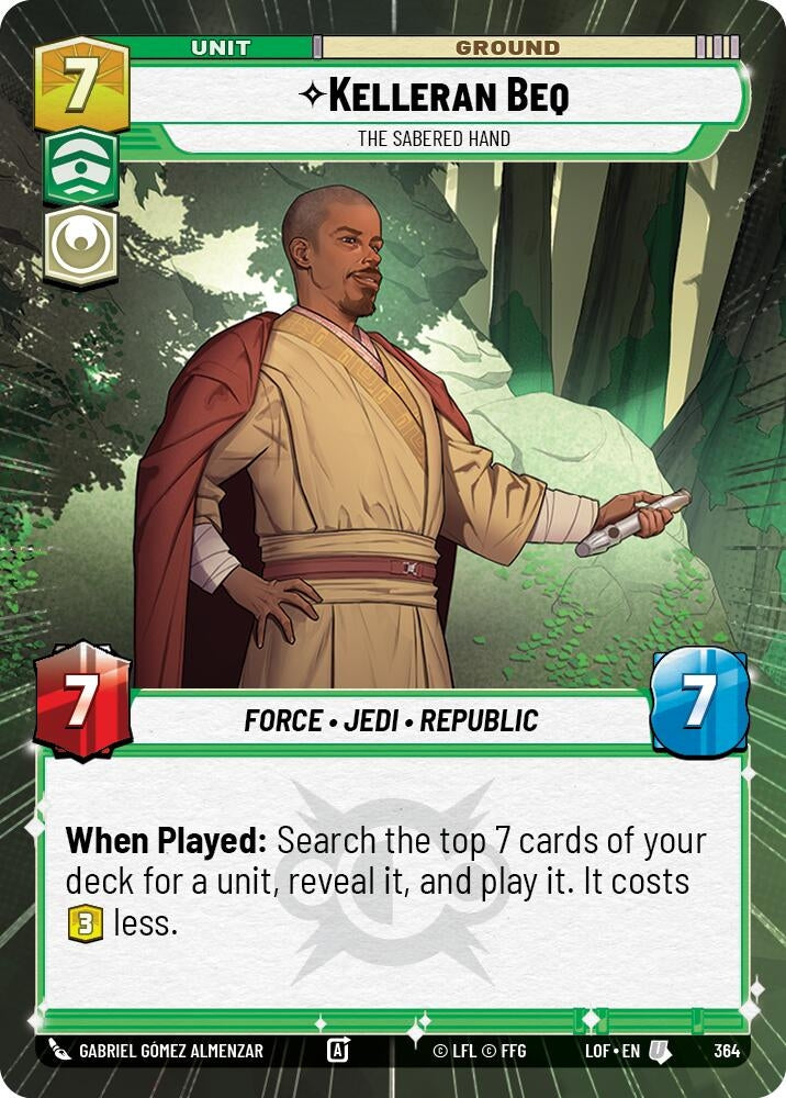 Image for Kelleran Beq - The Sabered Hand (Hyperspace) (364) (LOF) - Star Wars: Unlimited